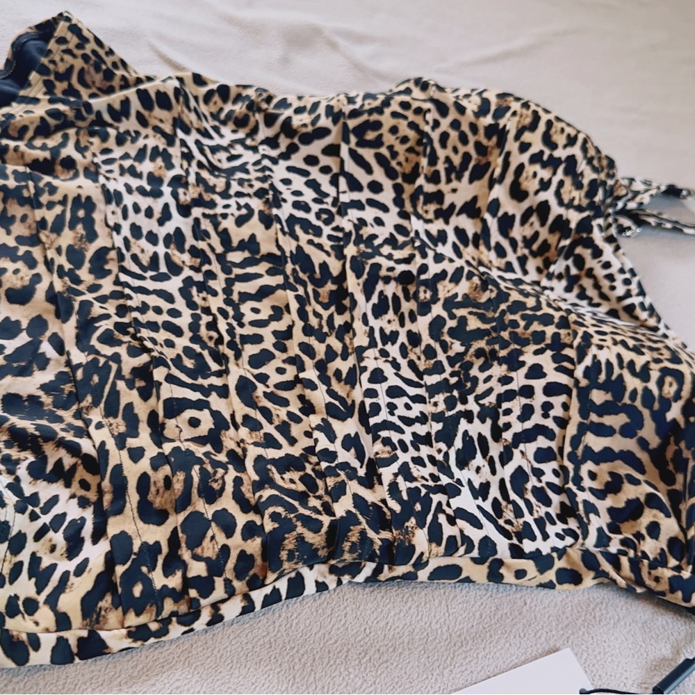 Calvin Klein animal print 1 piece swimsuit sexy design removable cup uv protecti - Picture 2 of 9